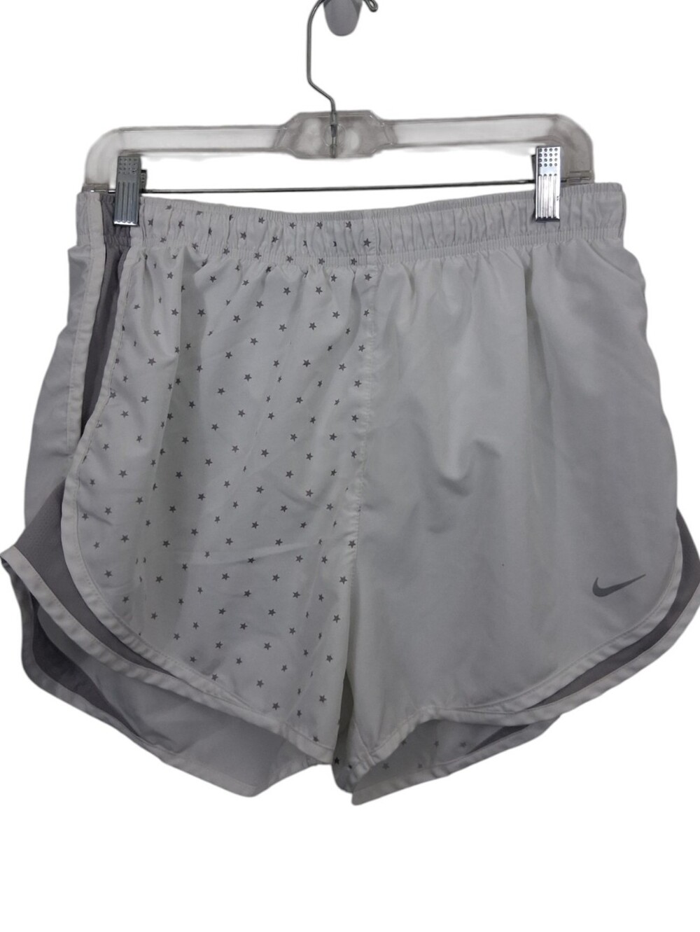 Women's Nike Jogging Shorts White W/ Silver Stars Size XL